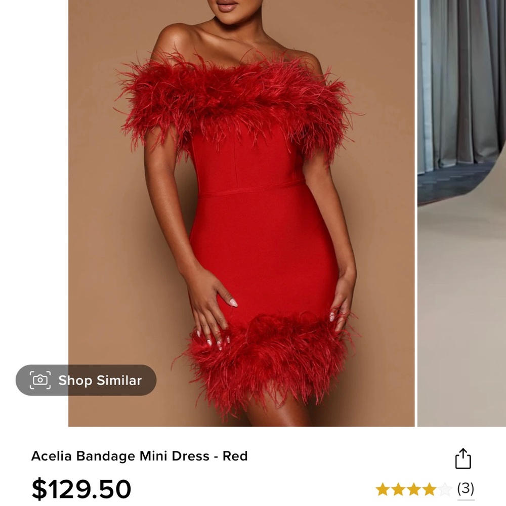 Red flurry mini dress